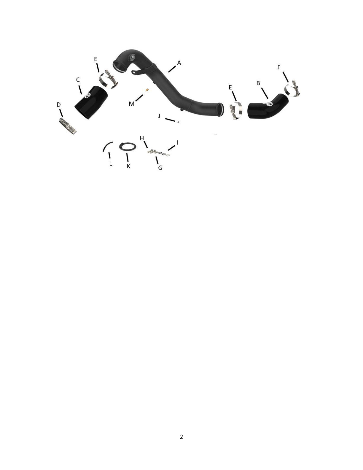aFe BladeRunner Cold Charge Pipe Black | Kia Stinger V6-3.3L (18-22) (46-20509-B)