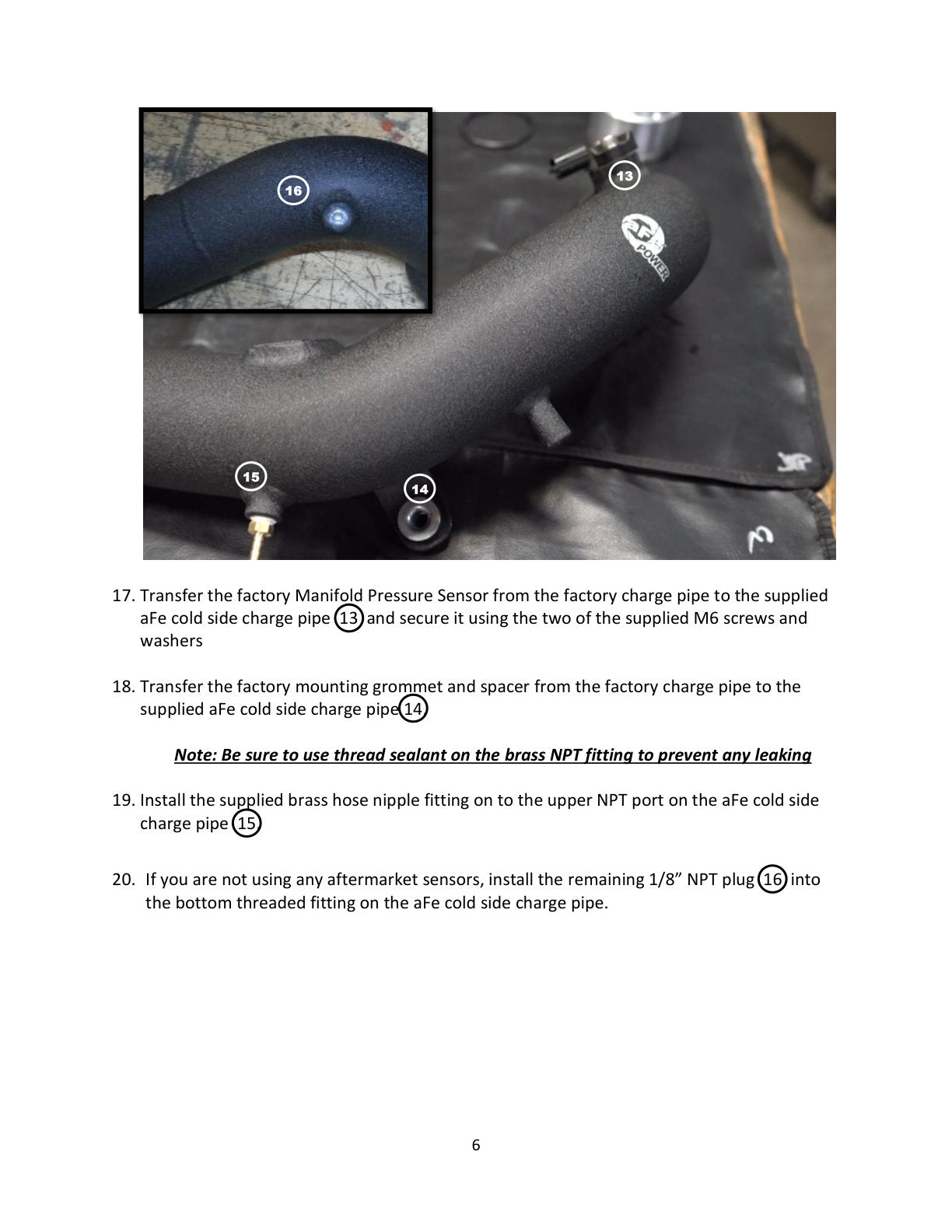 aFe BladeRunner Cold Charge Pipe Black | Kia Stinger V6-3.3L (18-22) (46-20509-B)