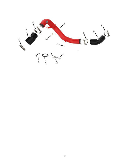 aFe BladeRunner Red Cold Charge Pipe | Kia Stinger V6-3.3L TT (18-22) (46-20509-R)
