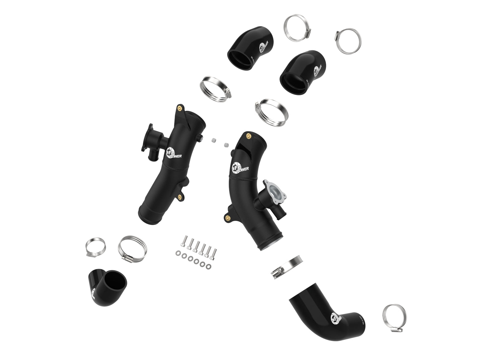 aFe 2.5in Aluminum Hot Charge Pipe w/ SS Clamps | Toyota Tundra V6-3.5L (22+) (46-20568-B)