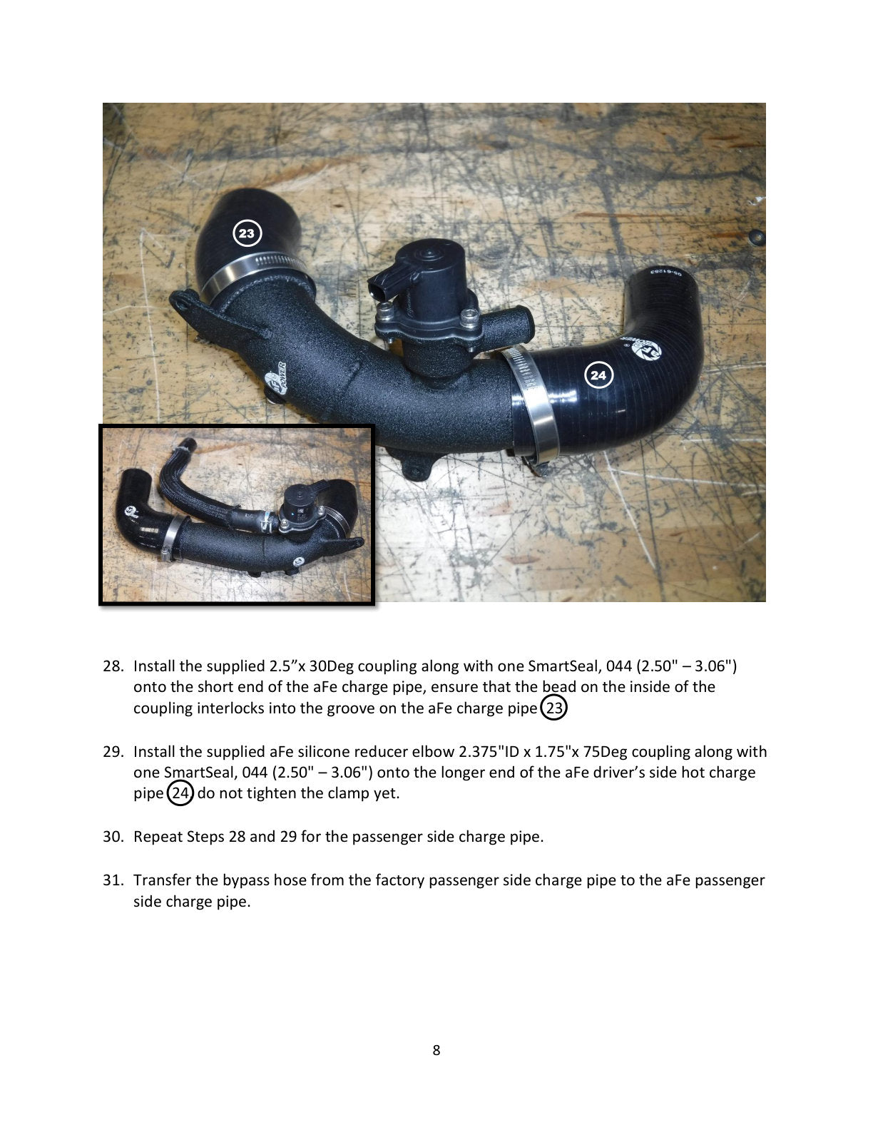 aFe 2.5in Aluminum Hot Charge Pipe w/ SS Clamps | Toyota Tundra V6-3.5L (22+) (46-20568-B)