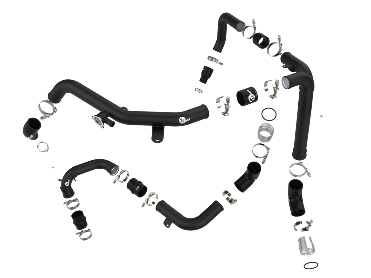 aFe BladeRunner Alum Hot & Cold Charge Pipe Kit - Black | Ford Bronco V6-2.7Ltt (21-23) (46-20584-B)