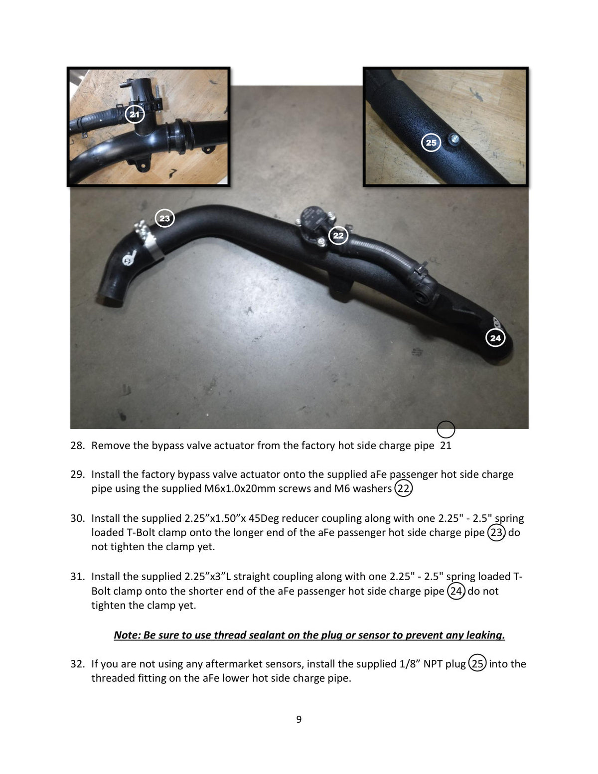 aFe BladeRunner Alum Hot & Cold Charge Pipe Kit - Black | Ford Bronco V6-2.7Ltt (21-23) (46-20584-B)
