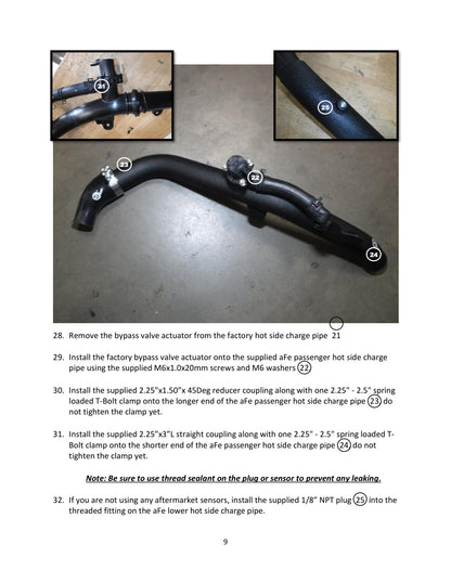 aFe BladeRunner Alum Hot & Cold Charge Pipe Kit - Black | Ford Bronco V6-2.7Ltt (21-23) (46-20584-B)