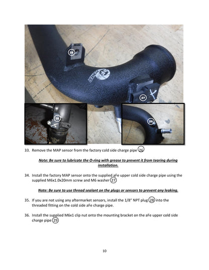 aFe BladeRunner Alum Hot & Cold Charge Pipe Kit - Black | Ford Bronco V6-2.7Ltt (21-23) (46-20584-B)