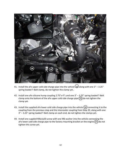 aFe BladeRunner Alum Hot & Cold Charge Pipe Kit - Black | Ford Bronco V6-2.7Ltt (21-23) (46-20584-B)