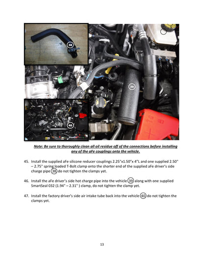 aFe BladeRunner Alum Hot & Cold Charge Pipe Kit - Black | Ford Bronco V6-2.7Ltt (21-23) (46-20584-B)