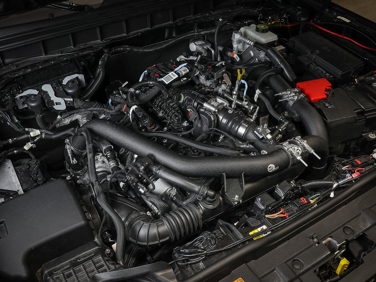 aFe BladeRunner Alum Hot & Cold Charge Pipe Kit - Black | Ford Bronco V6-2.7Ltt (21-23) (46-20584-B)