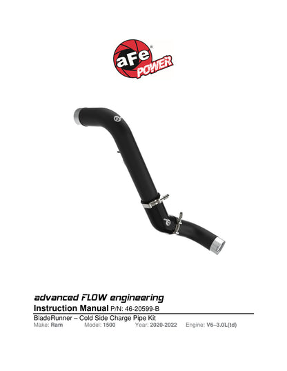 aFe BladeRunner 20-22 V6-3.0L Cold Charge Pipe | Dodge 1500 Classic/DT/TRX (46-20599-B)