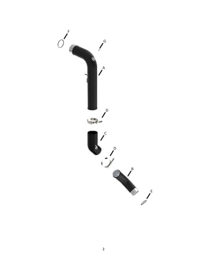 aFe BladeRunner 20-22 V6-3.0L Cold Charge Pipe | Dodge 1500 Classic/DT/TRX (46-20599-B)
