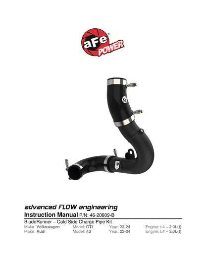 aFe Bladerunner 2.75in Aluminum Cold Charge Pipe | VW MKVIII GTI (46-20609-B)