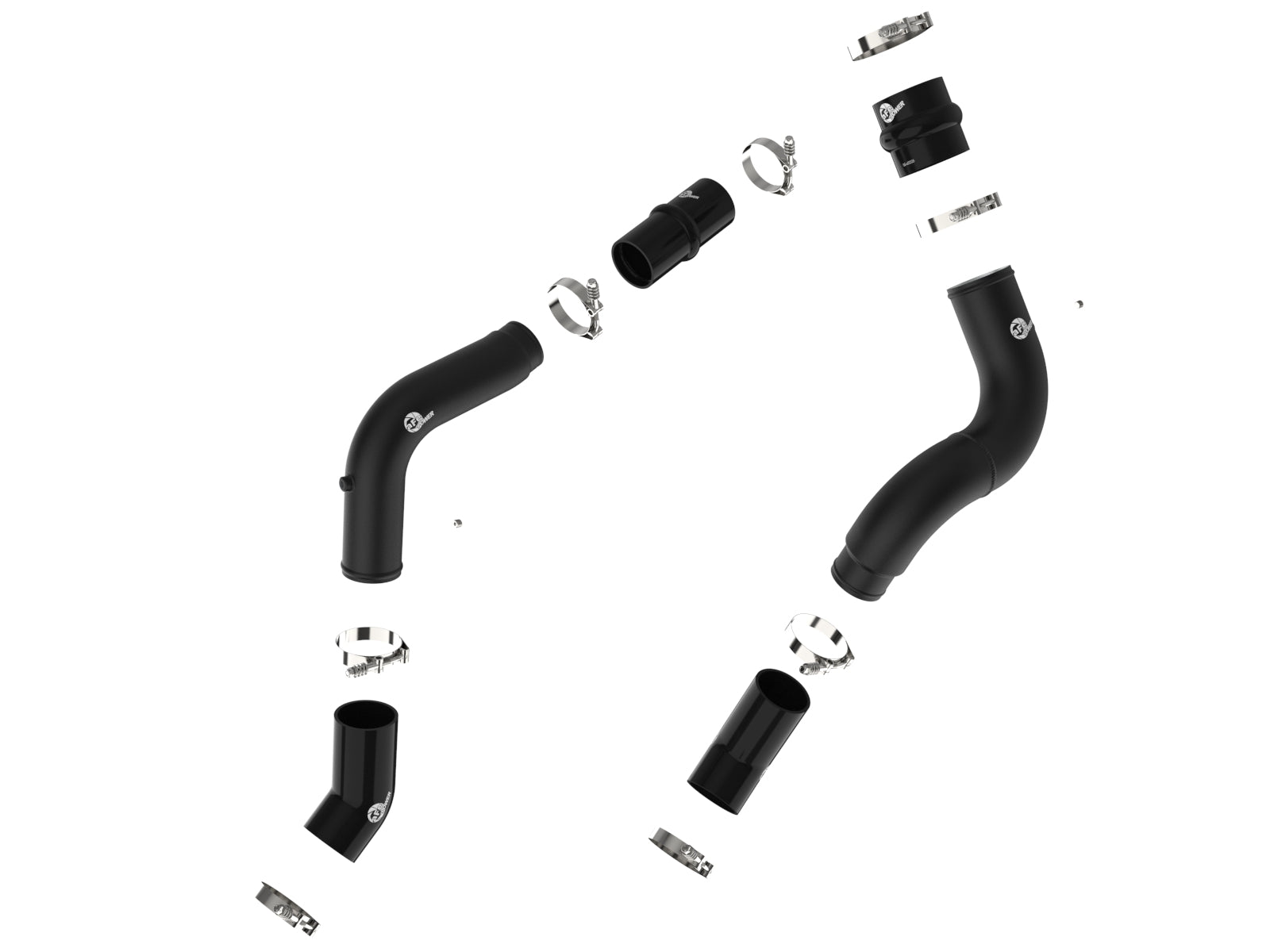 aFe BladeRunner Aluminum Hot & Cold Charge Pipe Kit Black | RAM Diesel Trucks L6-6.7L (19-23) (46-20614-B)