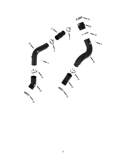 aFe BladeRunner Aluminum Hot & Cold Charge Pipe Kit Black | RAM Diesel Trucks L6-6.7L (19-23) (46-20614-B)