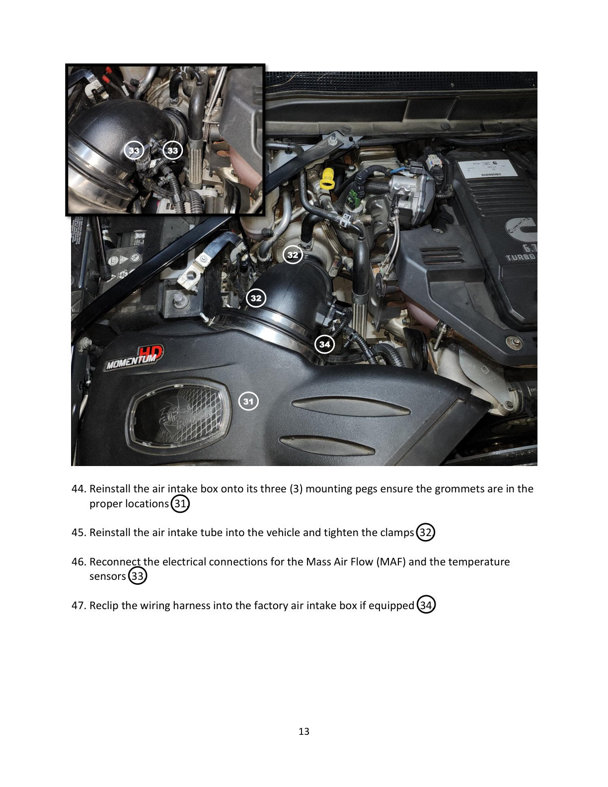 aFe BladeRunner Aluminum Hot & Cold Charge Pipe Kit Black | RAM Diesel Trucks L6-6.7L (19-23) (46-20614-B)