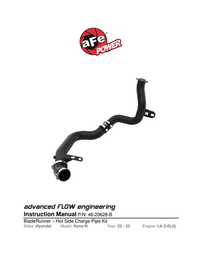 aFe BladeRunner 2-1/4-2-1/2in Aluminum Hot Charge Pipe | Hyundai Kona N (46-20628-B)
