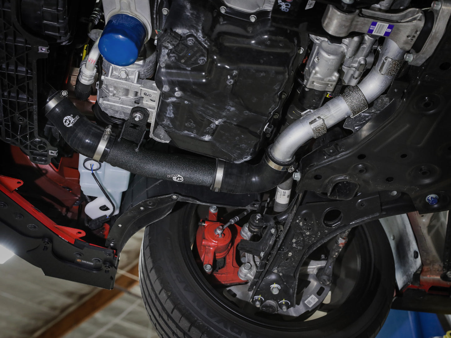 aFe BladeRunner 2.5in Aluminum Hot Charge Pipe - Black | Hyundai Veloster N L4 2.0L (19-22) (46-20646-B)