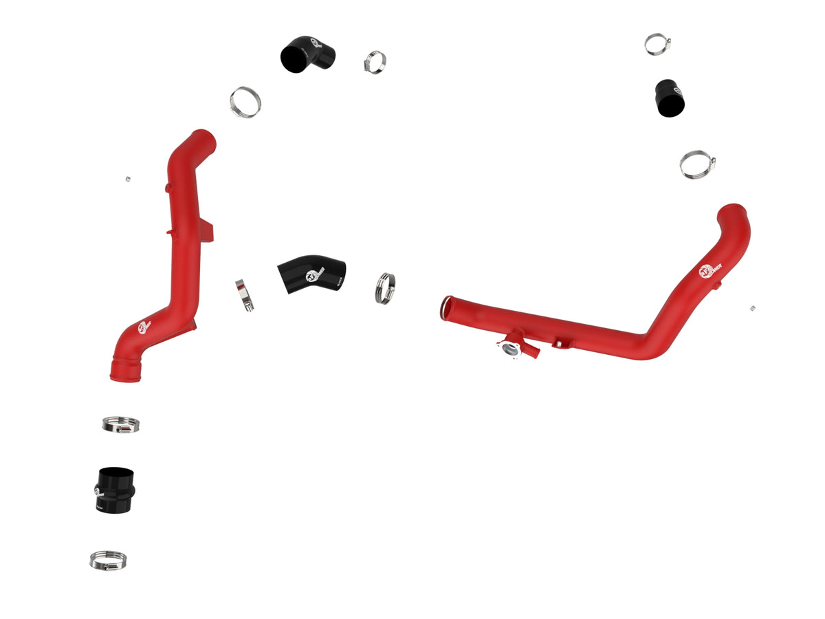 aFe Bladerunner 2-1/4" Aluminum Hot Charge Pipe Red | Ford Explorer/Explorer ST (20-23) (46-20658-R)