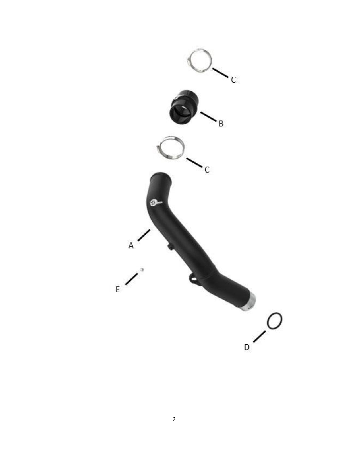aFe 2.5" Aluminum Hot Charge Pipe Black | Subaru WRX H4-2.4L (22-23) (46-20668-B)