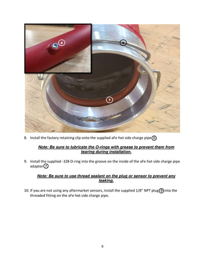 aFe 2.5" Aluminum Hot Charge Pipe Black | Subaru WRX H4-2.4L (22-23) (46-20668-B)