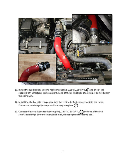 aFe 2.5" Aluminum Hot Charge Pipe Red | Subaru WRX H4-2.4L (22-23) (46-20668-R)