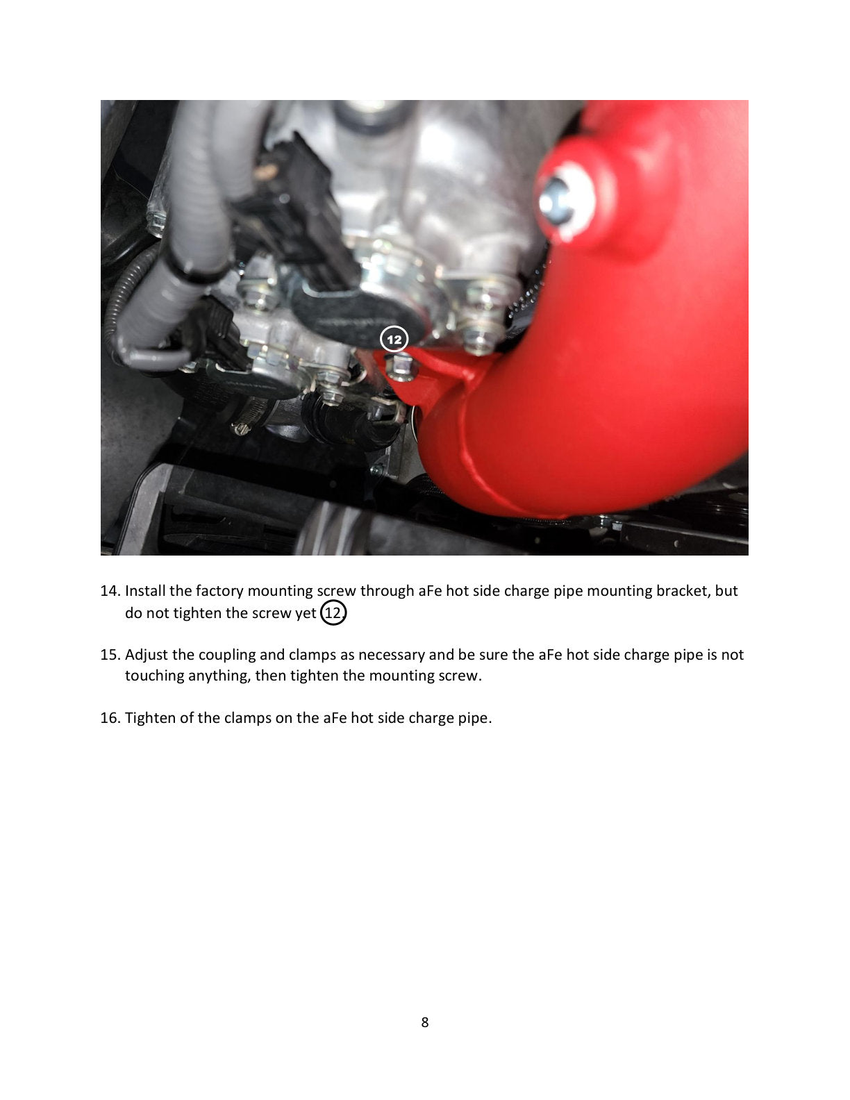aFe 2.5" Aluminum Hot Charge Pipe Red | Subaru WRX H4-2.4L (22-23) (46-20668-R)