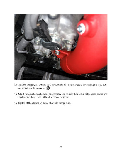 aFe 2.5" Aluminum Hot Charge Pipe Red | Subaru WRX H4-2.4L (22-23) (46-20668-R)