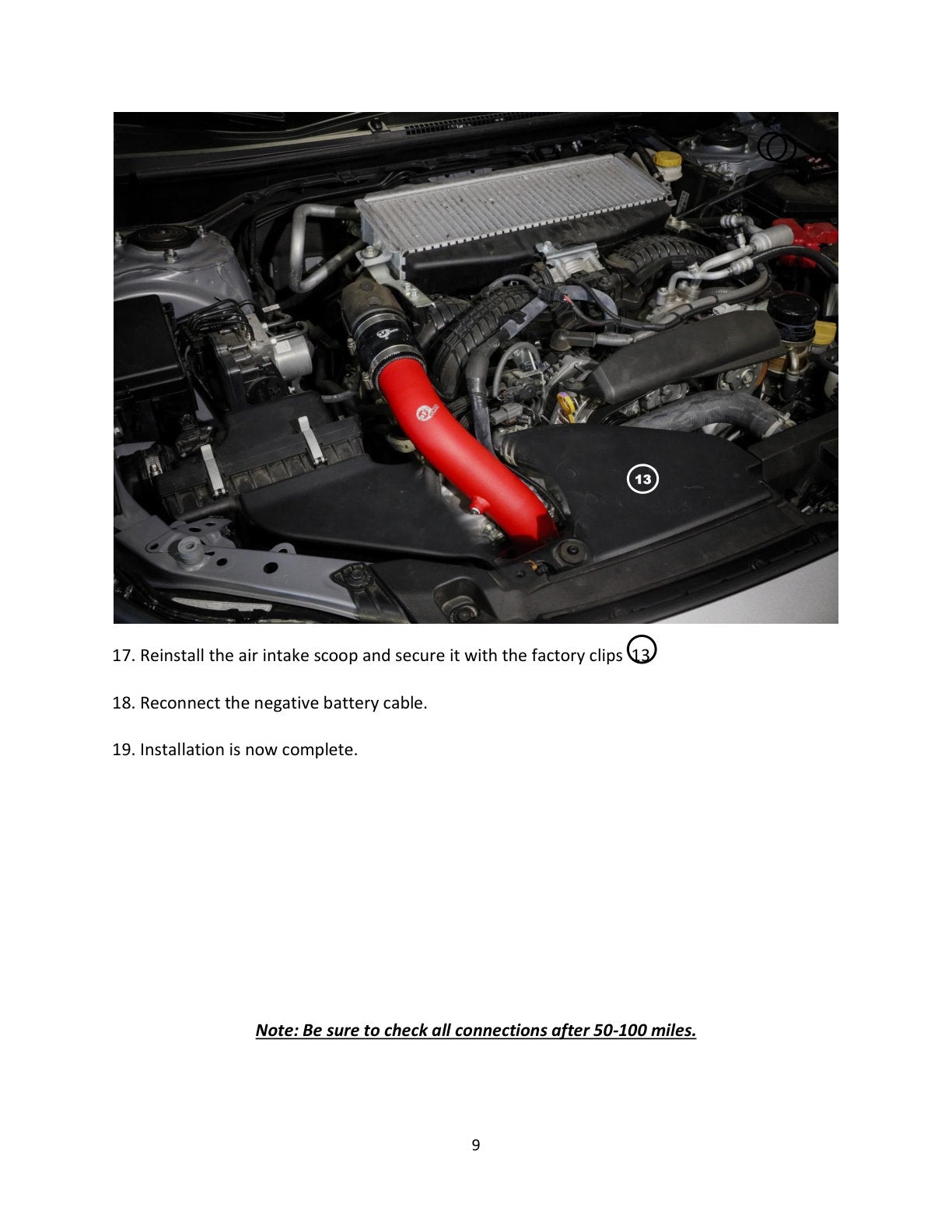 aFe 2.5" Aluminum Hot Charge Pipe Red | Subaru WRX H4-2.4L (22-23) (46-20668-R)