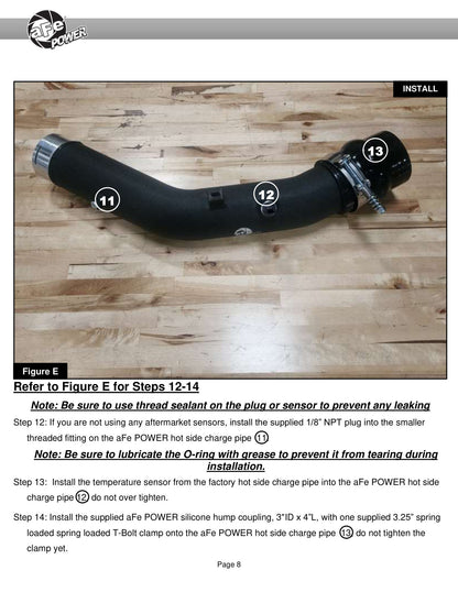 aFe BladeRunner Aluminum Hot & Cold Charge Pipe Kit | Ford F250/F350 SD V8-6.7L (23-25) (46-20684-R)