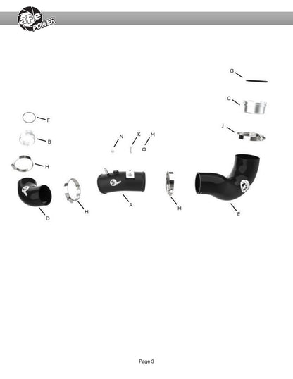 aFe BladeRunner Cold Charge Pipe | Kia Stinger 17-24 L4-2.5L (46-20699-B)