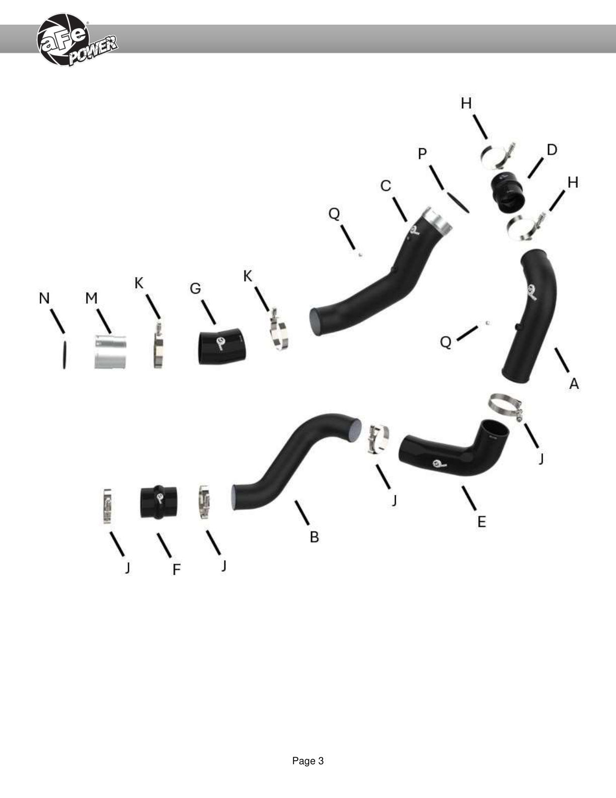 aFe V8 6.6L L5P BladeRunner Aluminum Charge Pipe | Chevy Silverado/GMC Sierra (20-26) (46-20704-B)