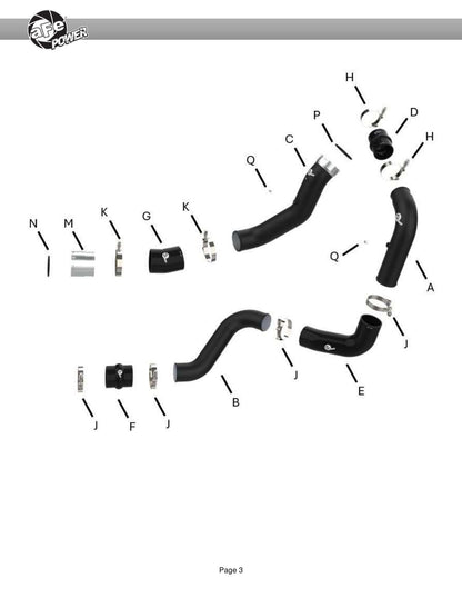aFe V8 6.6L L5P BladeRunner Aluminum Charge Pipe | Chevy Silverado/GMC Sierra (20-26) (46-20704-B)