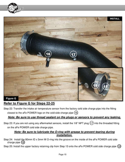 aFe V8 6.6L L5P BladeRunner Aluminum Charge Pipe | Chevy Silverado/GMC Sierra (20-26) (46-20704-B)