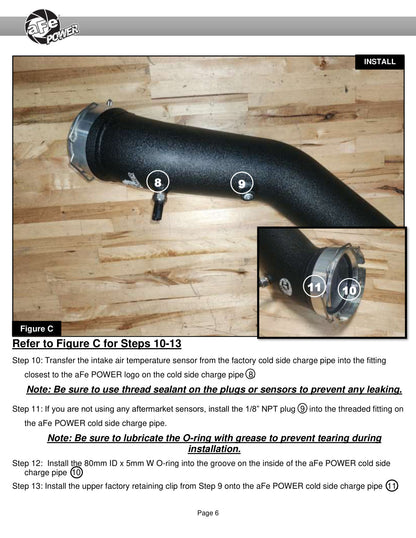 aFe BladeRunner 3.5in Alu Cold Charge Pipe | GM 6.6L L5P Diesel Trucks (46-20709-B)