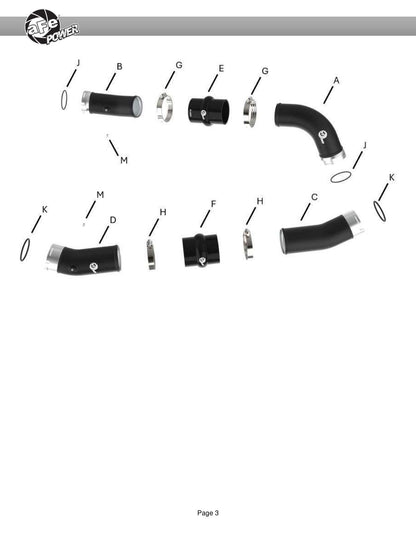 aFe 24+ Tacoma & Land Cruiser Aluminum Charge Pipe Kit | Toyota Tacoma/LC (46-20724-B)