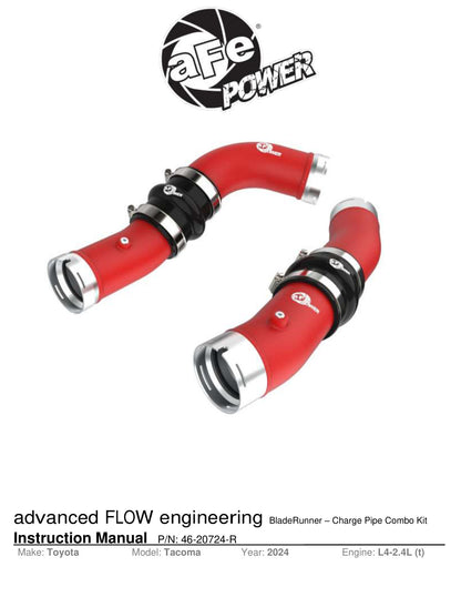 aFe 2.5in & 3in Aluminum Hot & Cold Charge Pipe Kit | Toyota Tacoma (24+) (46-20724-R)