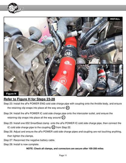 aFe 2.5in & 3in Aluminum Hot & Cold Charge Pipe Kit | Toyota Tacoma (24+) (46-20724-R)