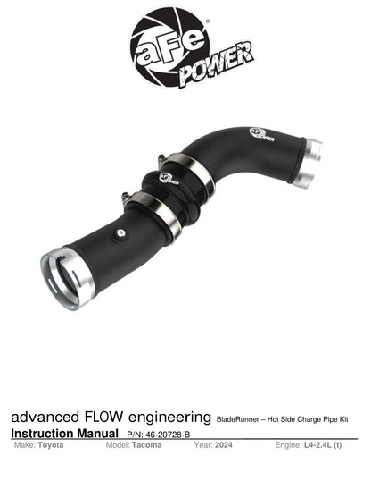 aFe 2.5in Aluminum Hot Charge Pipe | Toyota Tacoma L4 2.4L 2024 (46-20728-B)