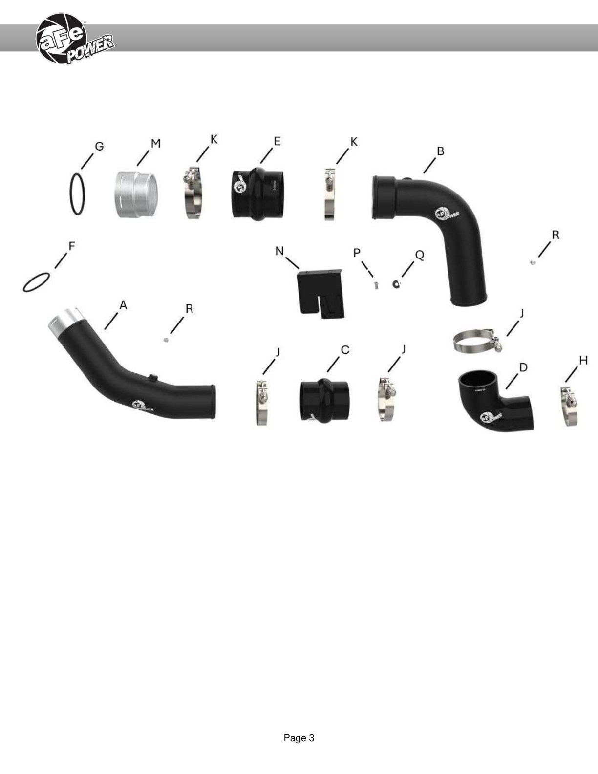 aFe BladeRunner Charge Pipe Kit | Ford Diesel Trucks 17-23 (46-20734-B)