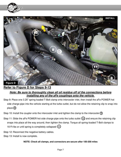 aFe BladeRunner 3in Aluminum Hot Charge Pipe Ford F-250/350 (17-23) (46-20738-B)