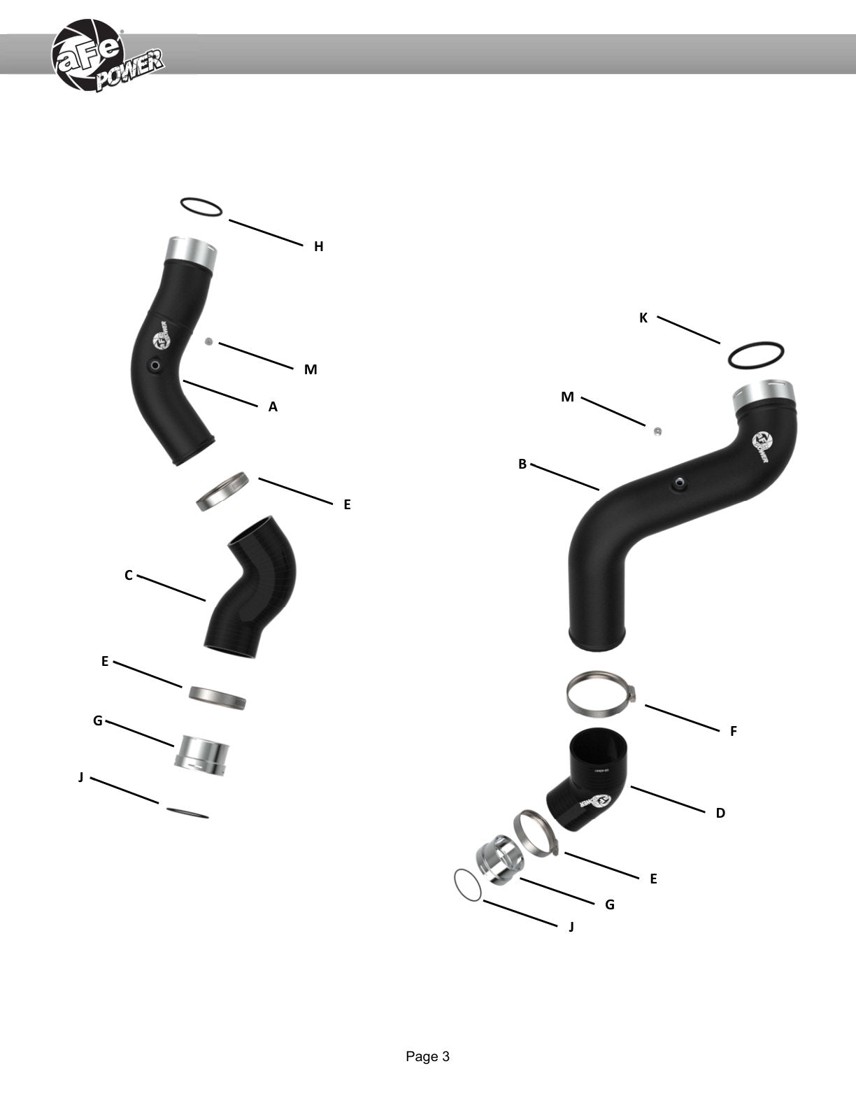 aFe 23-25 GM Colorado/Canyon Aluminum Hot & Cold Charge Pipe Kit | Chevy 12-26 (46-20744-B)