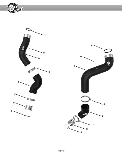 aFe 23-25 GM Colorado/Canyon Aluminum Hot & Cold Charge Pipe Kit | Chevy 12-26 (46-20744-B)