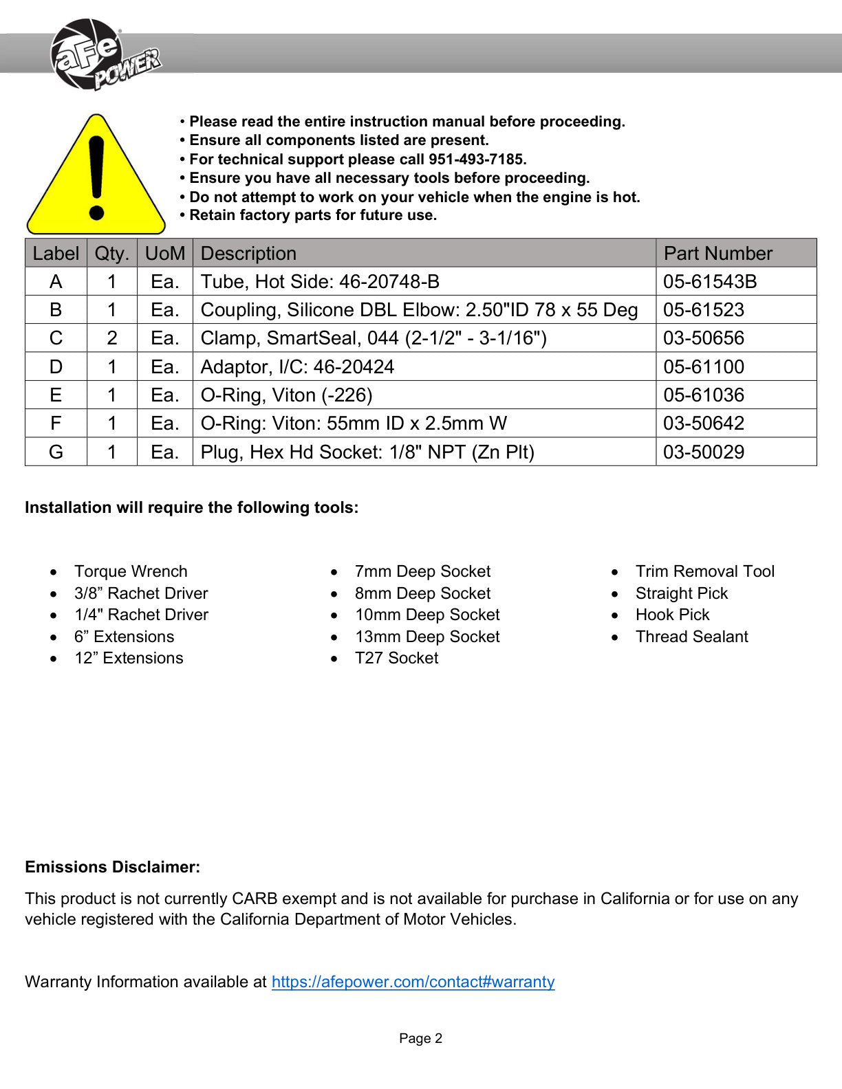 aFe BladeRunner Hot Charge Pipe | GM Colorado/Canyon (12-26) (46-20748-B)