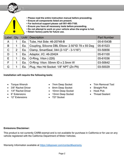 aFe BladeRunner Hot Charge Pipe | GM Colorado/Canyon (12-26) (46-20748-B)