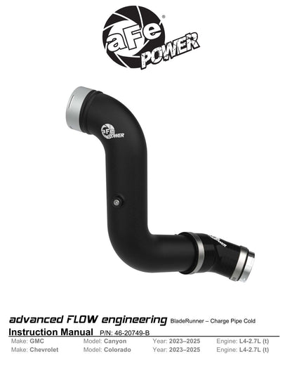aFe BladeRunner Cold Charge Pipe | GM Colorado/Canyon (46-20749-B)