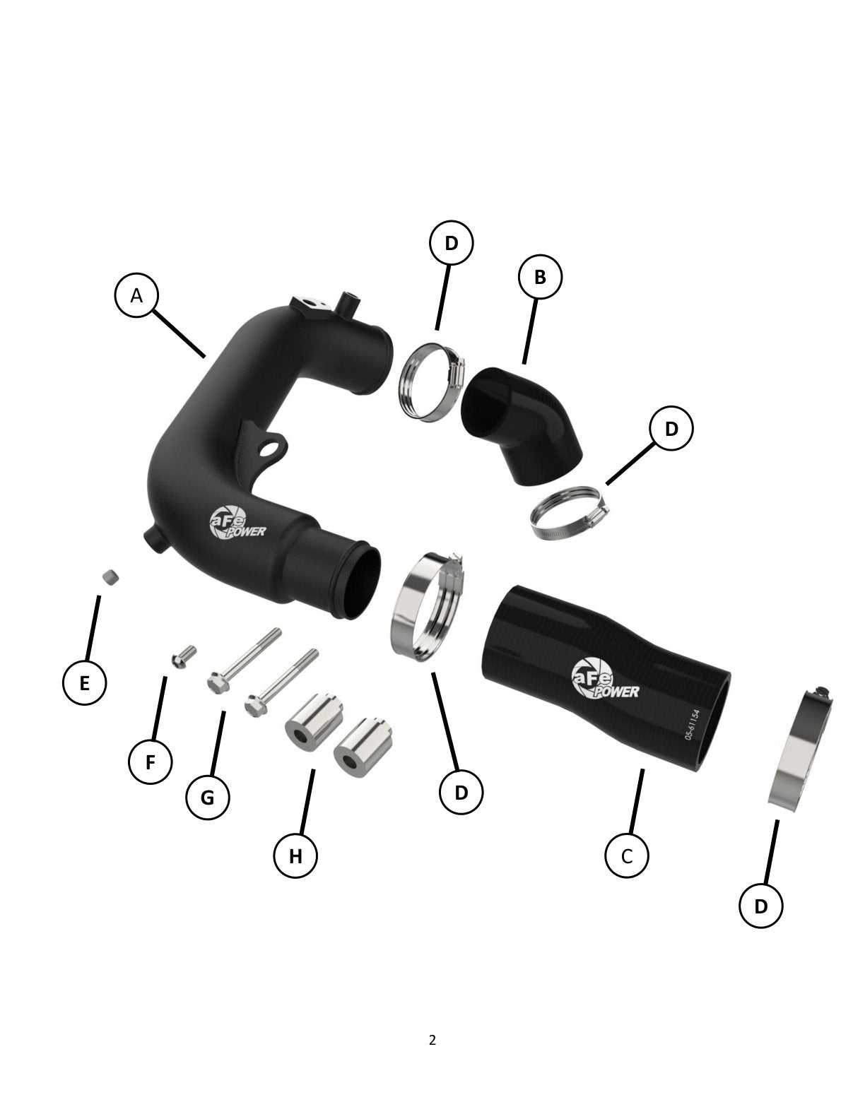 aFe BladeRunner 2.5in Aluminum Hot Charge Pipe | Jeep Wrangler JL L4-2.0L (24+) (46-20778-B)