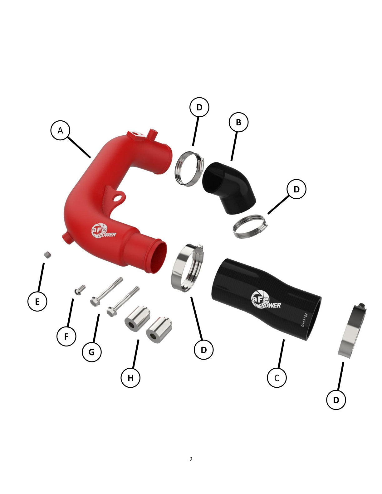 aFe BladeRunner 2.5in Aluminum Hot Charge Pipe | Jeep Wrangler JL L4-2.0L (24+) (46-20778-R)