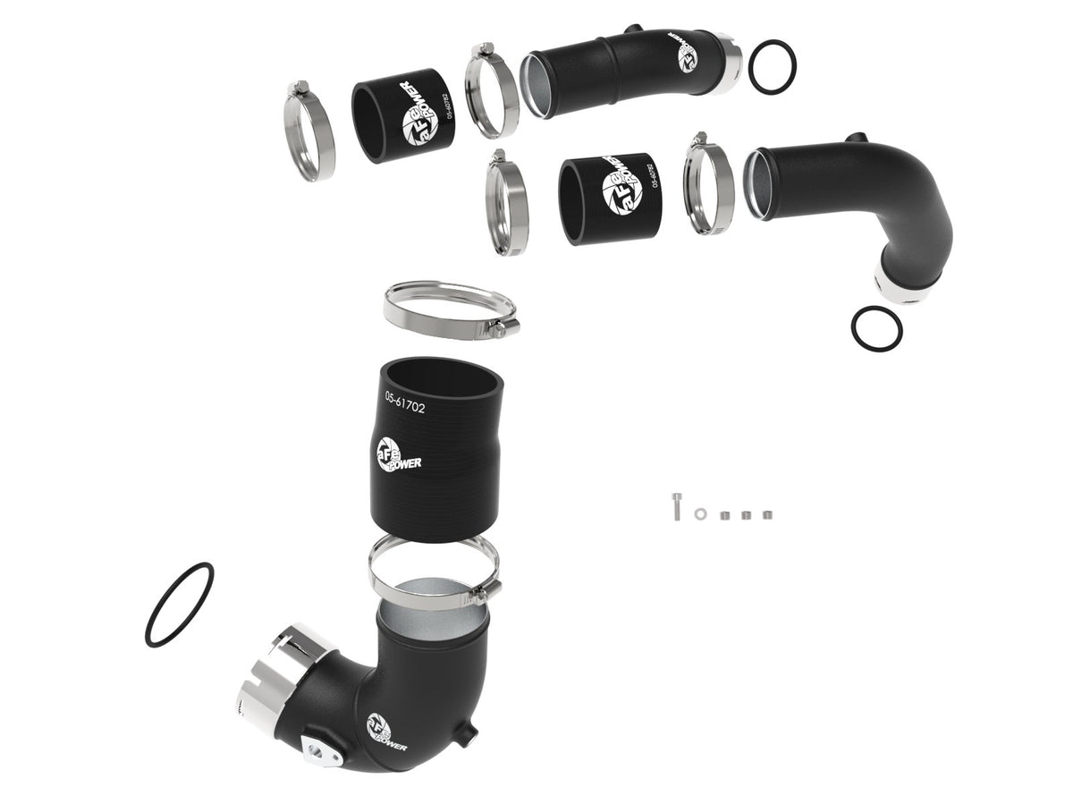 aFe BladeRunner 2-1/4in & 3in Aluminum Hot and Cold Charge Pipe Kit Black RAM 1500 RHO 25-27 L6-3.0L