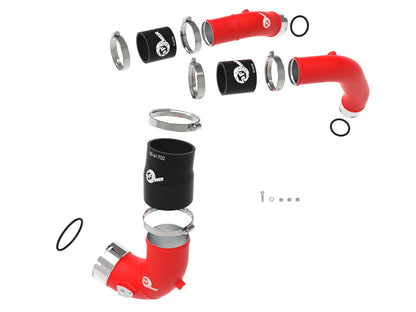 aFe BladeRunner 2-1/4in & 3in Aluminum Hot and Cold Charge Pipe Kit Red RAM 1500 RHO 25-27 L6-3.0L
