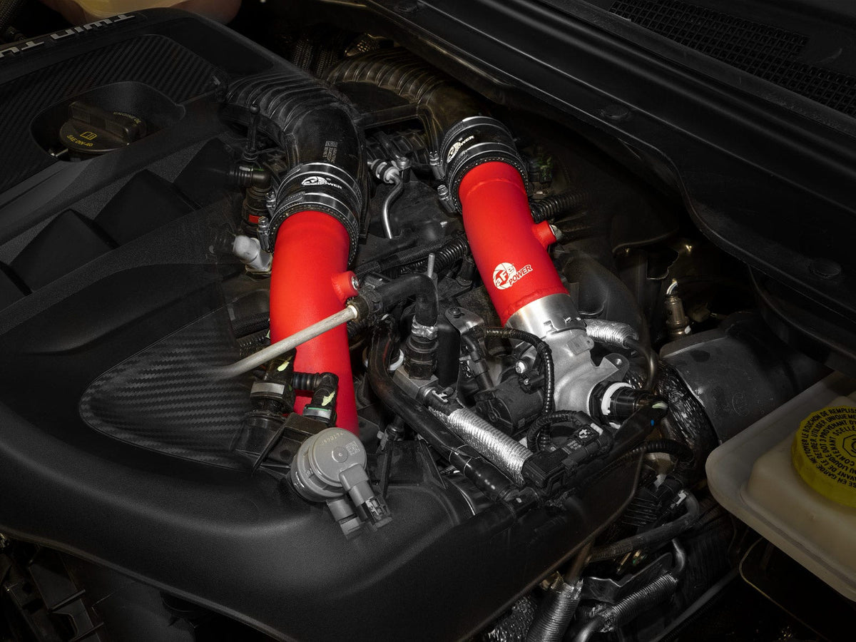 aFe BladeRunner 2-1/4in & 3in Aluminum Hot and Cold Charge Pipe Kit Red RAM 1500 RHO 25-27 L6-3.0L