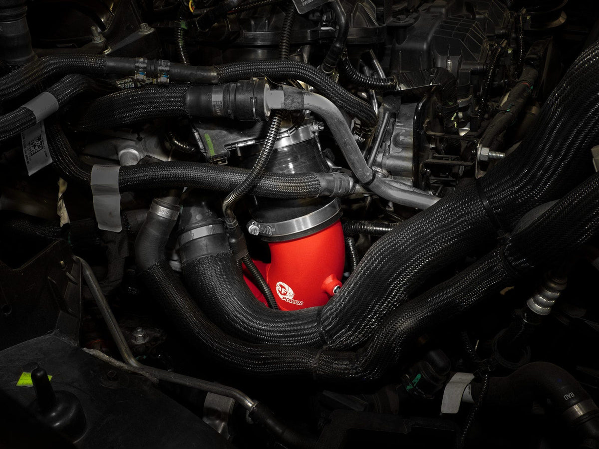 aFe BladeRunner 2-1/4in & 3in Aluminum Hot and Cold Charge Pipe Kit Red RAM 1500 RHO 25-27 L6-3.0L